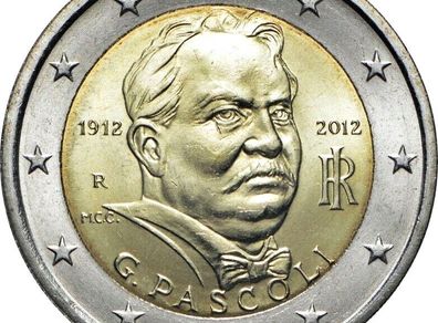 Italy 2 Euro Commemorative Coin 2012 - Giovanni Pascoli. Uncirculated.
