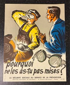 Original 1950's French Industrial Safety Poster