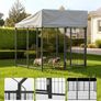 Outdoor Dog Kennel, 1.12 x 1.15 x 1.25 m Large Dog Kennel with Secure Lock, Outside Dogs Enclosures with UV-Resistant & Waterproof Roof Cover Image 2