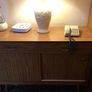 Original Retro 1950s sideboard with 2 drawers & sliding doors. Image 2