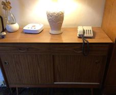 Original Retro 1950s sideboard with 2 drawers & sliding doors.
