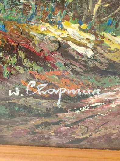 Large W Chapman Oil on Board