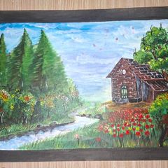 drawing A3 size acrylic painting