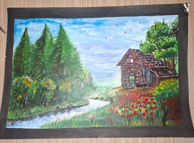 drawing A3 size acrylic painting