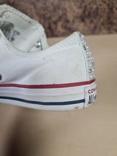 girls CONVERSE ALL STAR BLING low canvas trainers runners size UK 2 EU 34 youths