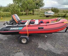 Gladiator 370 Inflatable Boat, Mariner 20hp & Trailer Package