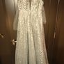Stunning silver low back formal dress with lace & glitter detail Image 3