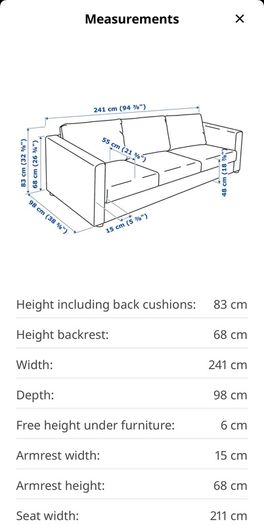 IKEA VIMLE 3 seater couch