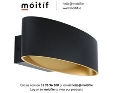 Oval Wall Light - Black/Gold