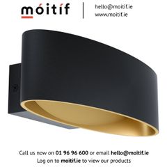 Oval Wall Light - Black/Gold