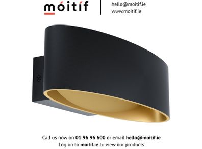 Oval Wall Light - Black/Gold