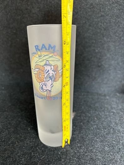 Vintage Aries / Ram Zodiac Sign Glass