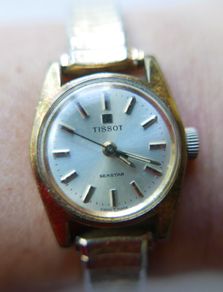 Vintage Tissot Seastar Gold Plated Ladies Watch - works well.