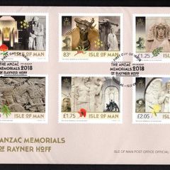 2018 Isle of Man The Anzac Memorials of Rayner Hoff Commemorative Stamps First Day Cover (FDC)