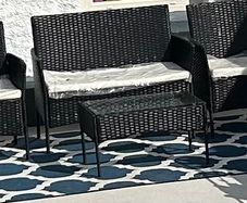 Black rattan garden furniture set