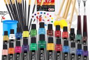 Professional Acrylic Paint Set,47PCS with Brush,Acrylic Paint,Easel,Blank Canvas,Palette,Paint Knife,Brush Cup and Art Sponge