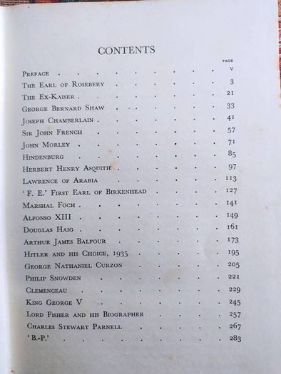 Winston Churchill ( Essays) Title, Great Contemporaries, 1942