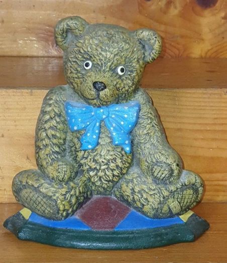 Vintage Cast Iron Teddy Doorstop Wright Studio's