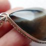 Vintage Botswana Agate 925 Sterling Silver Pendant Drop Shape length 1,6" - 10,7g Image 2