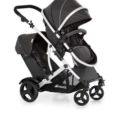 hauck Duett 2, Black - Baby & Toddler Tandem Pushchair double buggy