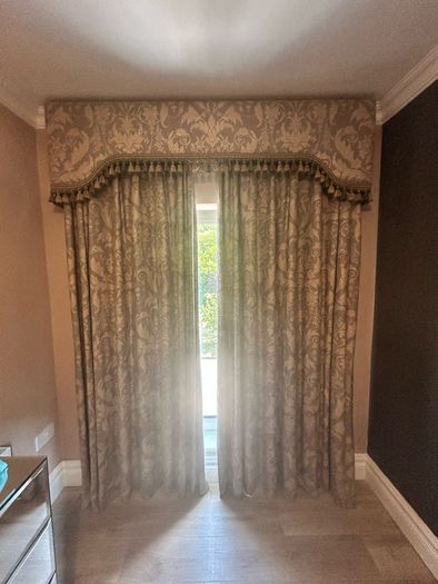 Grey Pelmet and Curtains