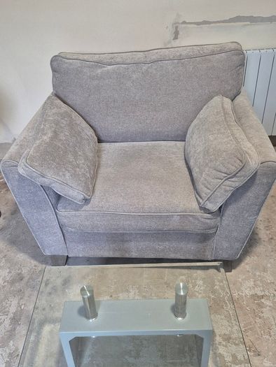 Sofa + Armchair + Glass Coffee Table,  Bundle, Quick Collection Only