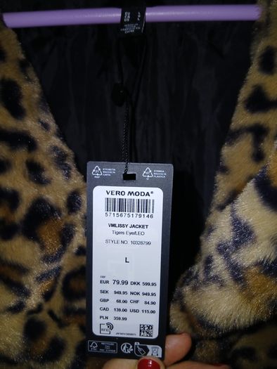 Leopard faux fur coat