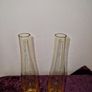 Pair of hand blown amber glass vases Image 4