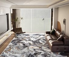 Living Room Rugs Large - 200x300 cm Upgraded 10mm Thick Sponge Soft Low Pile Non Slip Modern Area Rugs for Bedroom Dining Room Lounge, Abstract Non-Shedding Stain Resistant Floor Carpet