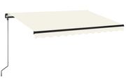 Manual Retractable Awning with LED 350x250 cm Cream