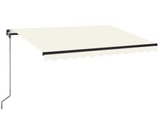 Manual Retractable Awning with LED 350x250 cm Cream