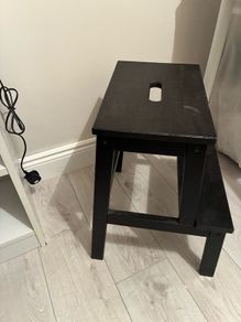 Black Wood Step Stool