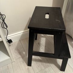 Black Wood Step Stool