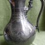 Antique Lidded Jug, Antique Silver Plate, Engraved Foliate and Scroll Designs Jug. Image 2