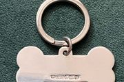 Dog Bone Collar Tag Keyring 925 Sterling Silver English Hallmarks Ari D Norman