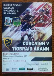 2017 Cork v Tipperary - GAA Munster Hurling Quarter Final Programme