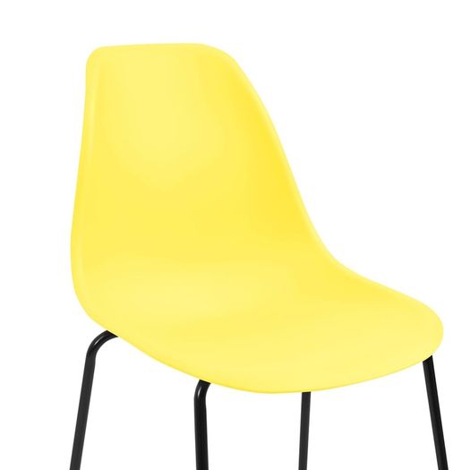 Bar Chairs 6 pcs Yellow Plastic