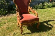 antique armchair carved walnut 1874