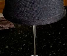 Chrome and glass lamp black shade and screw in bulb included ,,