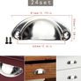 24 Pieces Retro Metal Kitchen Drawer Cabinet Door Handle with 48 Pieces Screws Furniture Knobs Shell Cup Semicircle Pull Knob Handle for Cupboard, Door, Drawer Silver (FREE POSTAGE) Image 2