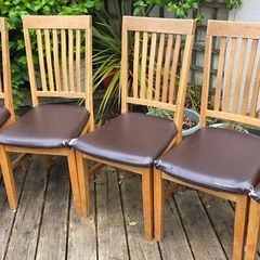 FREE - 5 x Solid Oak Dining Chairs