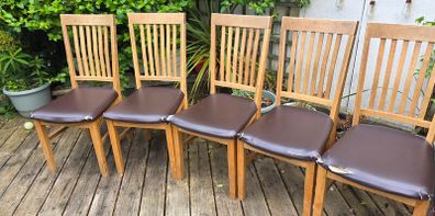 FREE - 5 x Solid Oak Dining Chairs