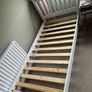 White wooden single bed low foot end Image 3
