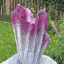 Handmade Cement Planter - Abstract Pink and Silver Concrete Flower Pot - Unique Drape Vase Image 3