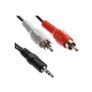 3.5mm 3m Stereo Jack to 2 Twin RCA Phono Male Cable TV PC Aux Audio Red White - FHT03RCA Image 2