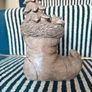 New bespoke 21cm high vintage inspired Santa boot with mice and present detail Image 8