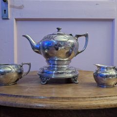 Antique Plated Three Piece Tea Set