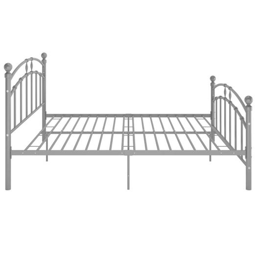 Bed Frame Grey Metal 180x200 cm