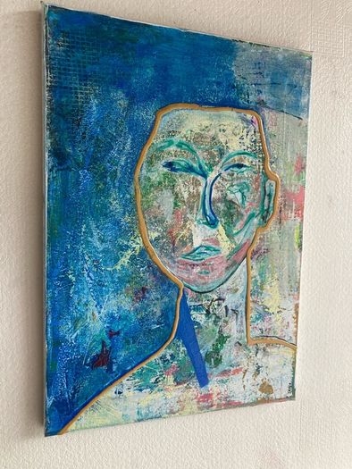 Original Abstract Painting Abstract Figurative eclectic Hero Piece Colour Contrast for minimalist space