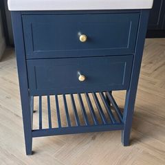 Navy Blue 600mm Bathroom Vanity Unit with Ceramic Basin
